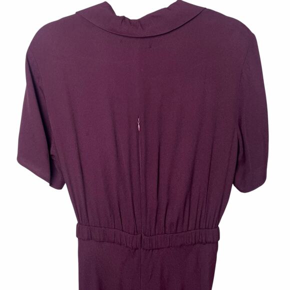 Reformation Danika Short Sleeve V-Neck Midi/Maxi Dress Prune Sz L - Picture 8 of 11